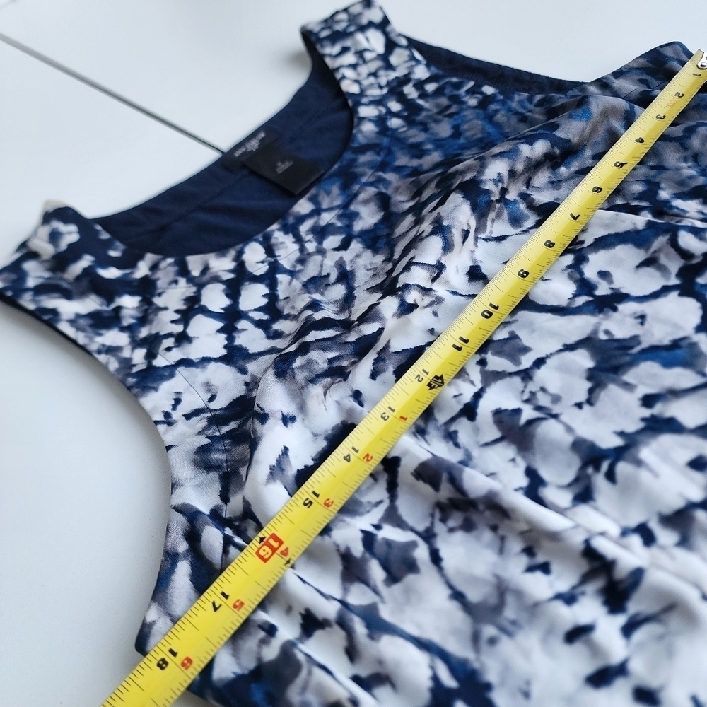 Ann Taylor Womens Blue Gray Satin Sleeveless Blouse Top Office Workwear Preppy M - Picture 8 of 10